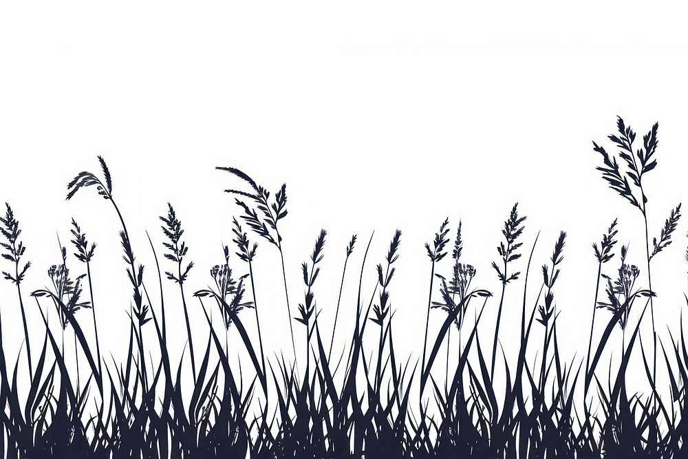 Grass border silhouette clip art plant tranquility agriculture.
