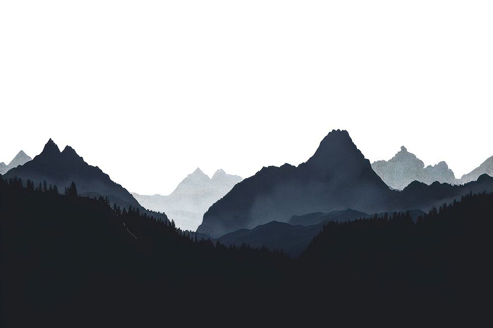 Mountain border silhouette clip art landscape outdoors nature.
