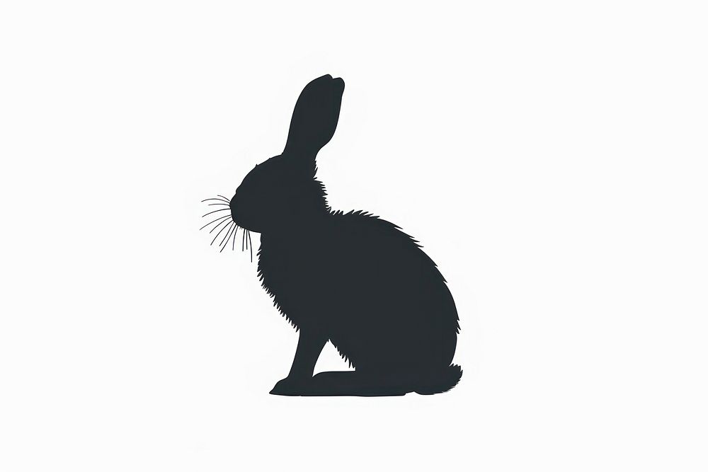 Rabbit silhouette clip art animal mammal black.