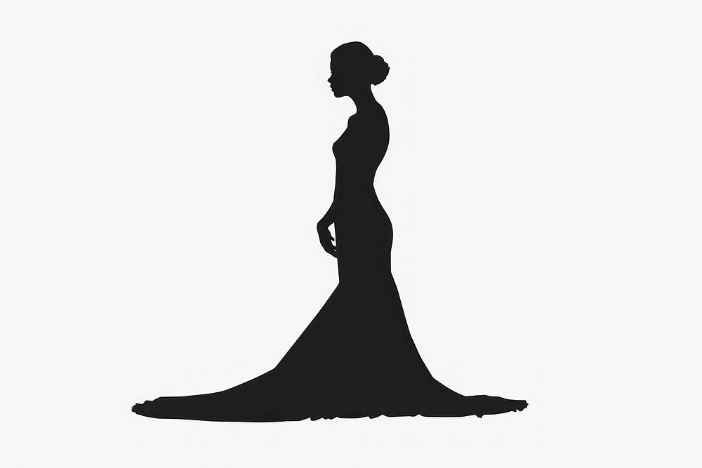 Woman in dress silhouette clip art fashion wedding adult.