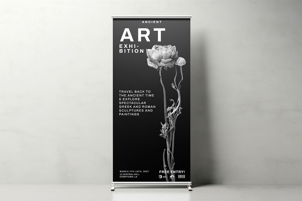 Roll up banner mockup psd