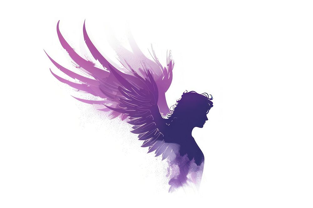 Angel silhouette clip art purple white background creativity.