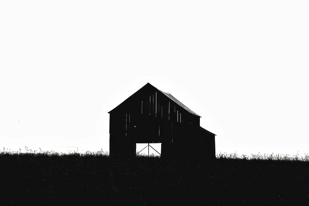 Barn silhouette architecture countryside outdoors.