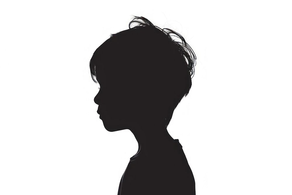 Child silhouette clip art adult black white.