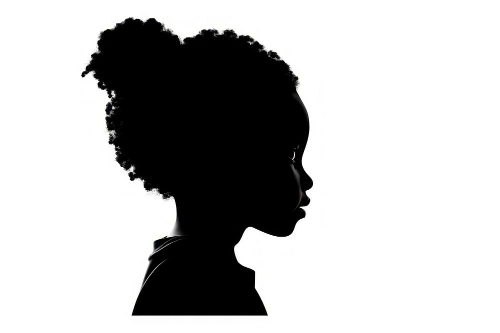 Children head close-up silhouette female person.