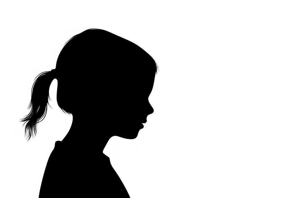 Children head close-up silhouette female person.