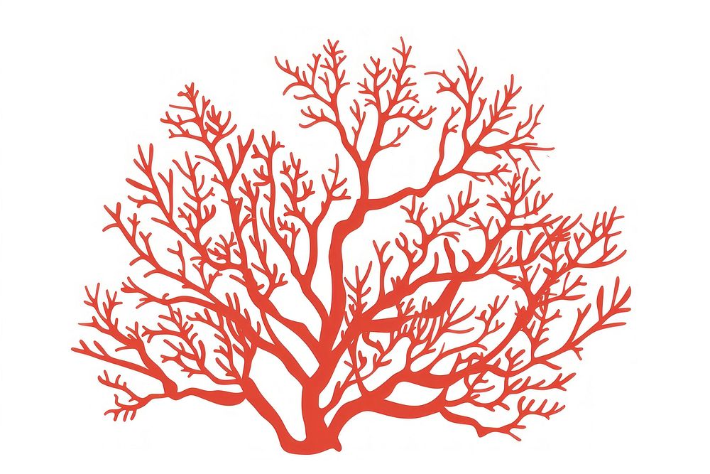 Coral silhouette clip art illustrated pattern drawing.
