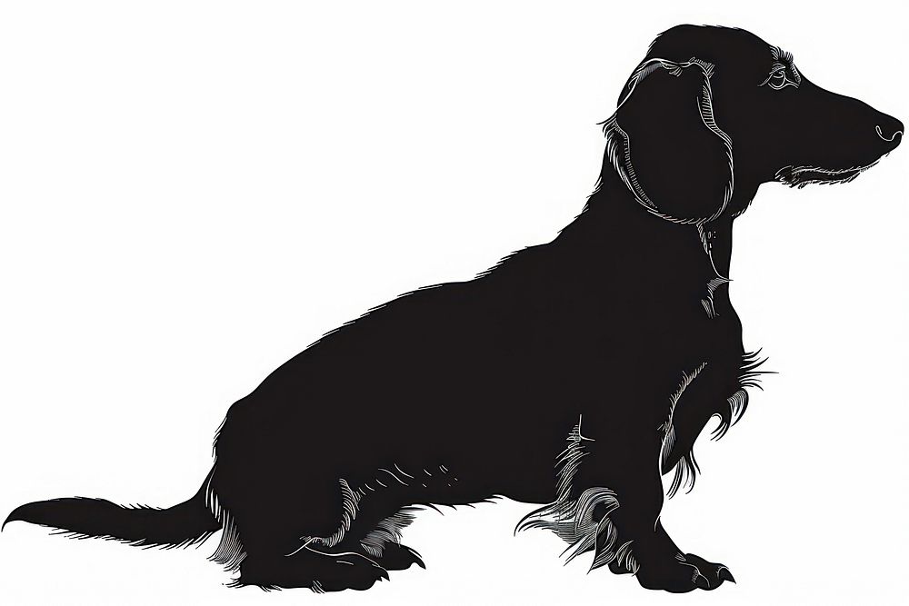 Dachshund dog silhouette clip art animal mammal pet.