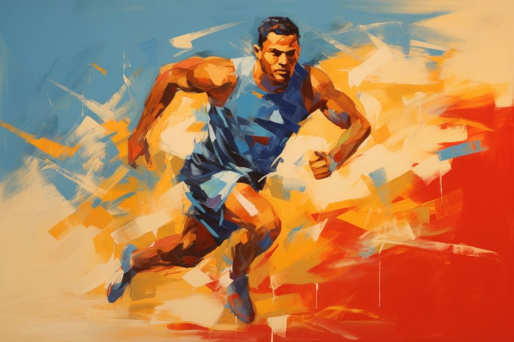 Portrait of an athlete painting person adult.