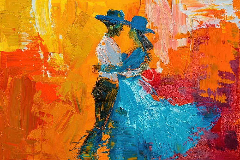 Couple dancing painting recreation wedding.