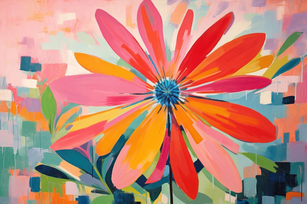 A vibrant flower painting asteraceae blossom.