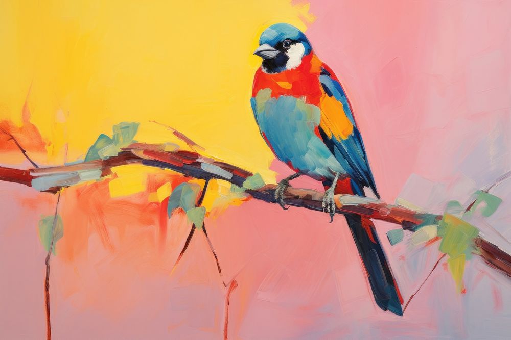 A lone bird painting animal parrot.