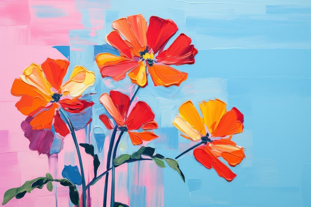 A vibrant flower painting blossom plant.