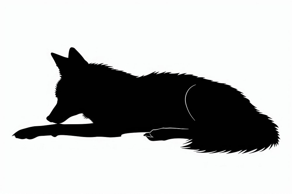 Fox sleep silhouette animal mammal cat.