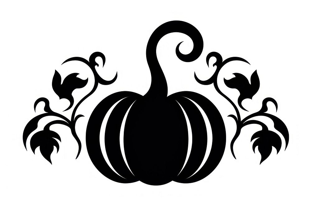 Halloween pumpkin silhouette stencil.