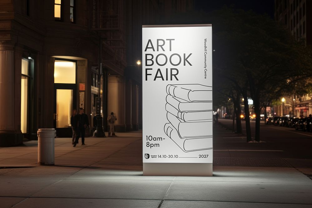 art book fair sign billboard