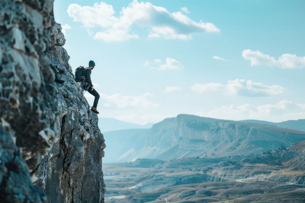 Extream man Climber outdoors climbing recreation.