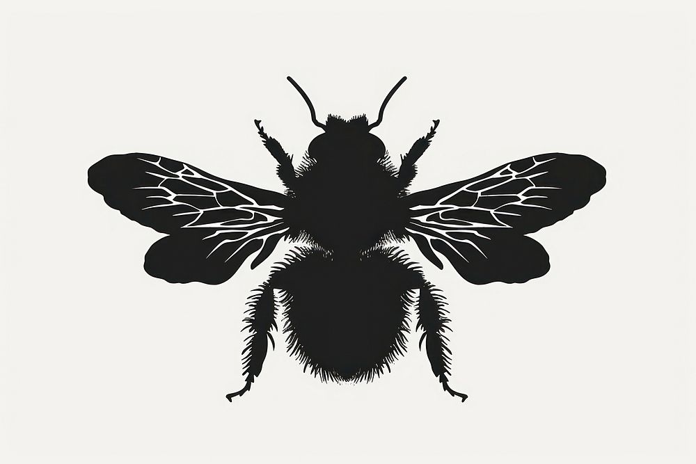 Bee silhouette clip art animal insect black.