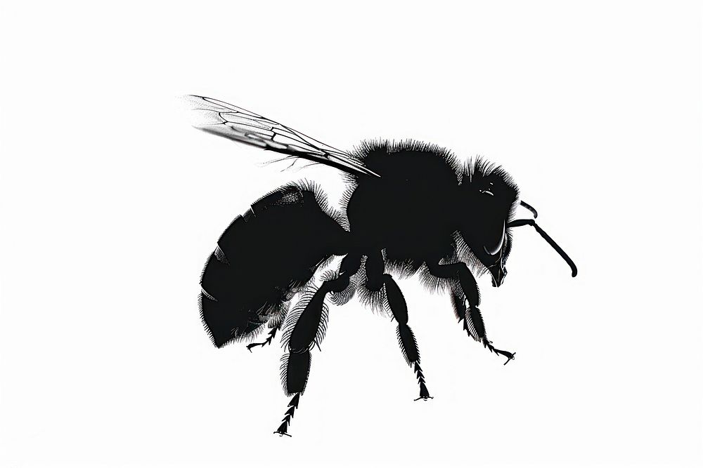 Bee silhouette clip art animal insect black.