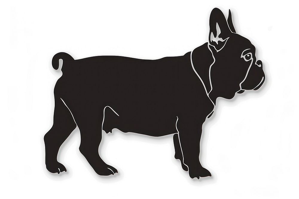 Bulldog silhouette clip art animal mammal black.