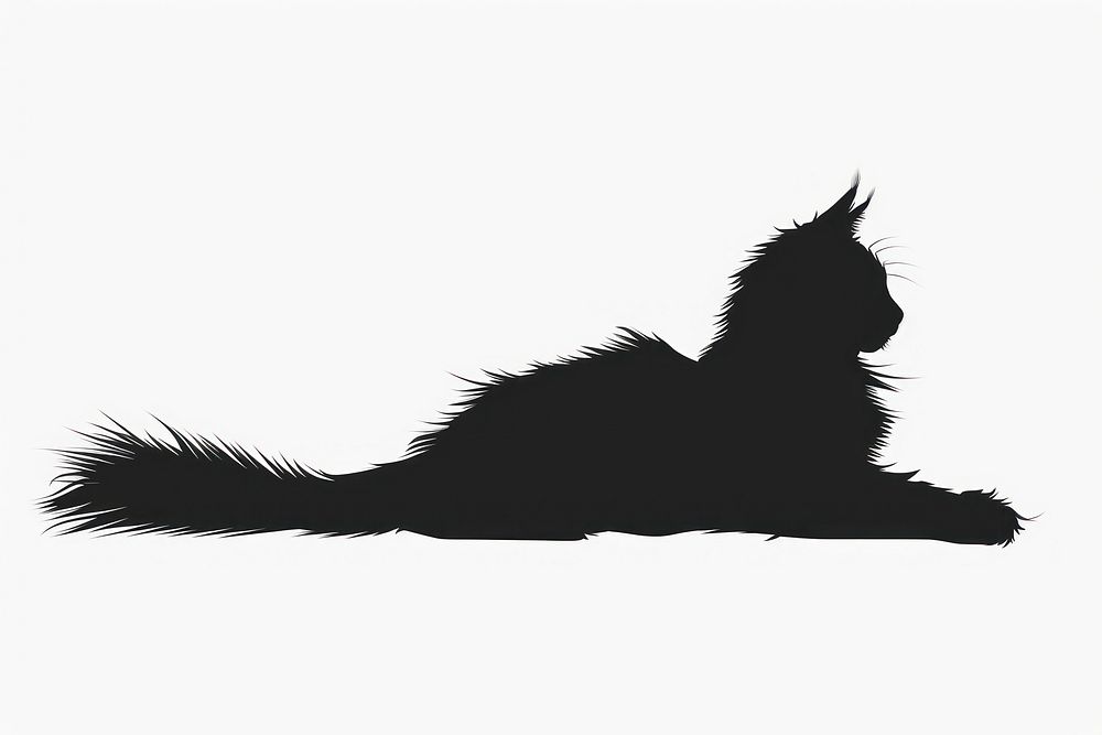 Maincoon cat silhouette clip art animal mammal black.