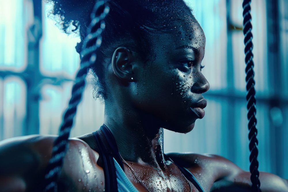 African american woman sweating person human.