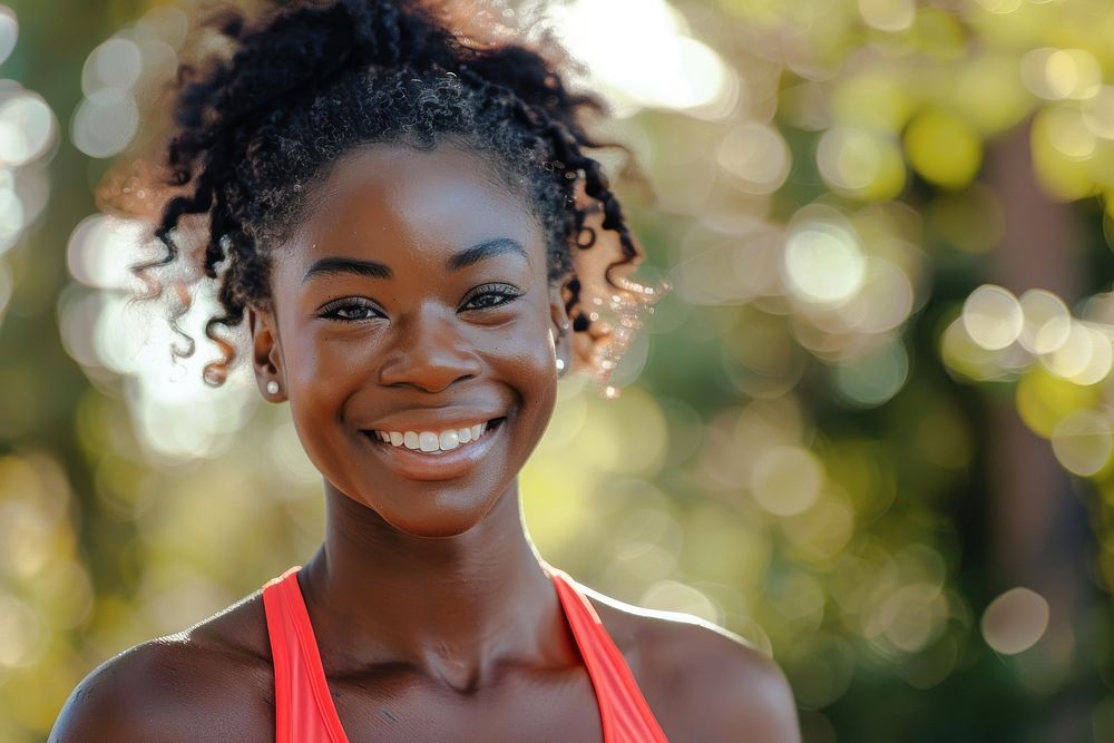 African american female athlete medication shoulder person.