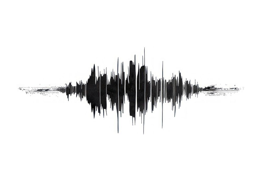 Sound wave silhouette art illustrated outdoors.
