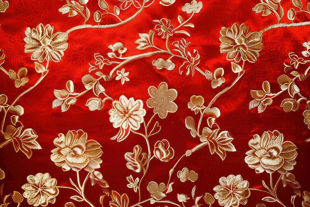 Chinese pattern fabric texture embroidery velvet silk.