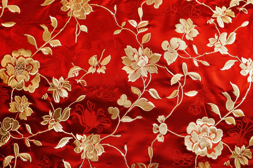 Chinese pattern fabric texture embroidery clothing apparel.