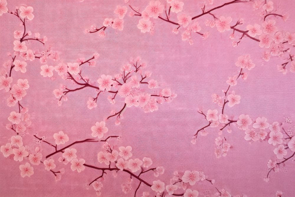 Oriental fabric texture blossom flower plant.