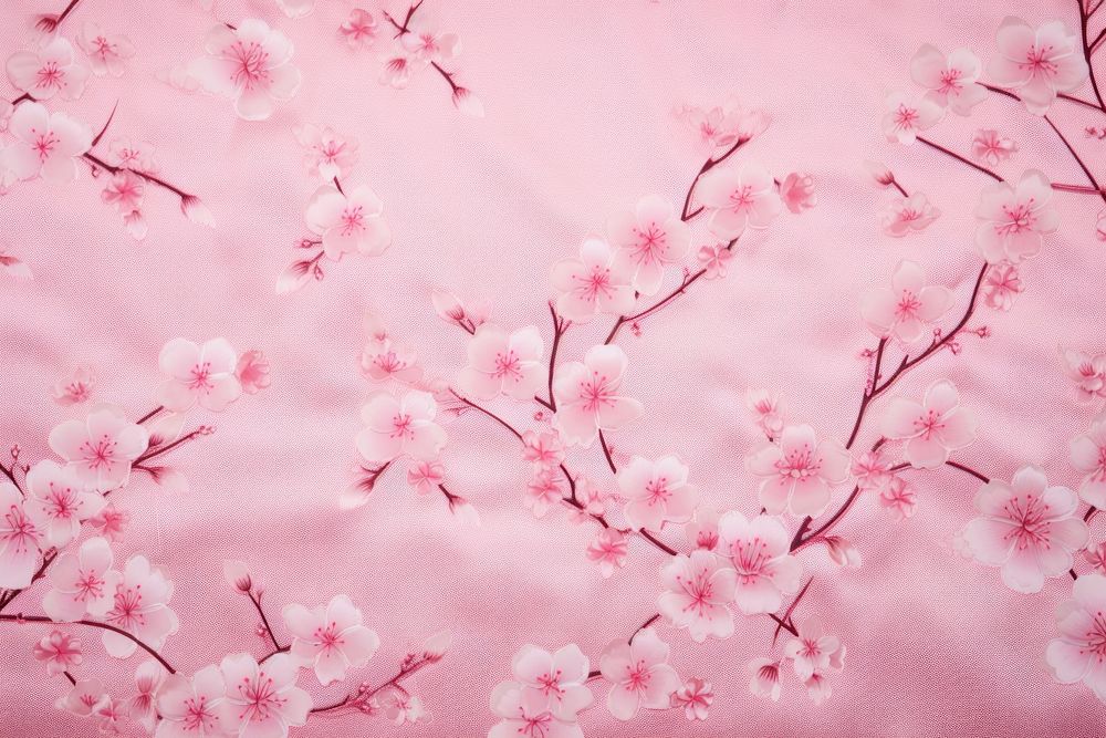 Oriental fabric texture blossom flower plant.