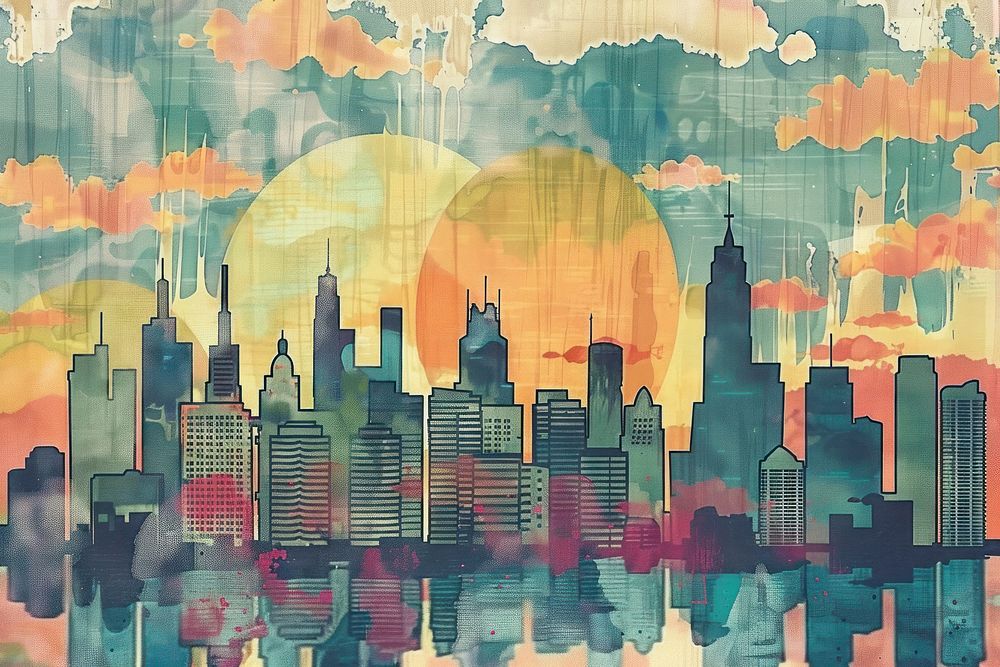 City art metropolis painting.
