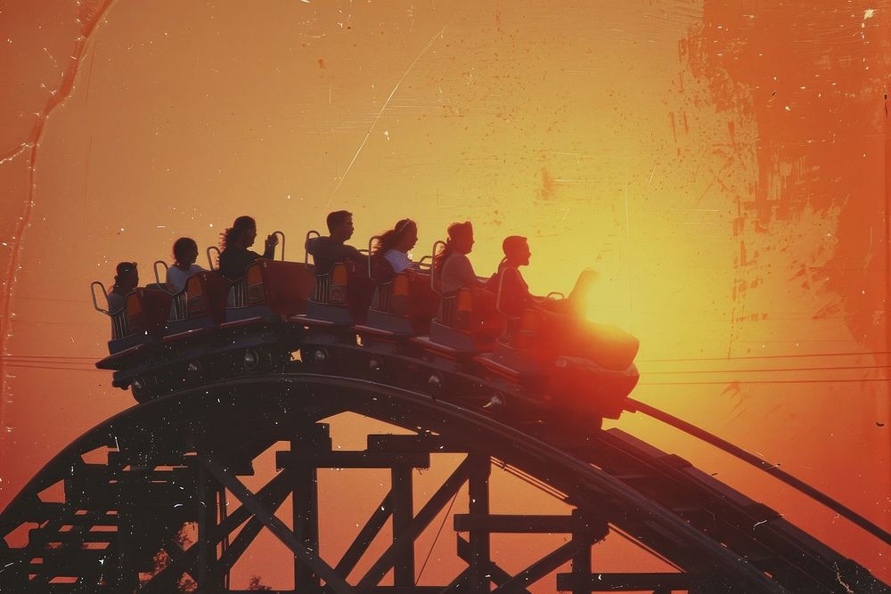 Fun silhouette coaster amusement park.