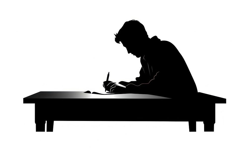 Writing silhouette clip art furniture reading person.