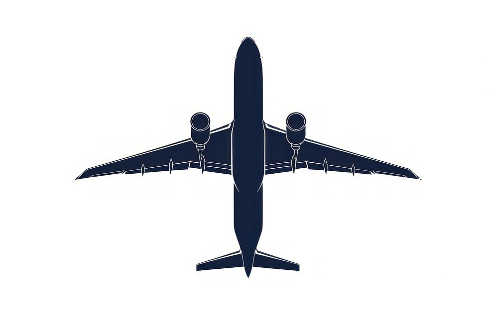 Airplane icon silhouette clip art transportation aircraft airliner.