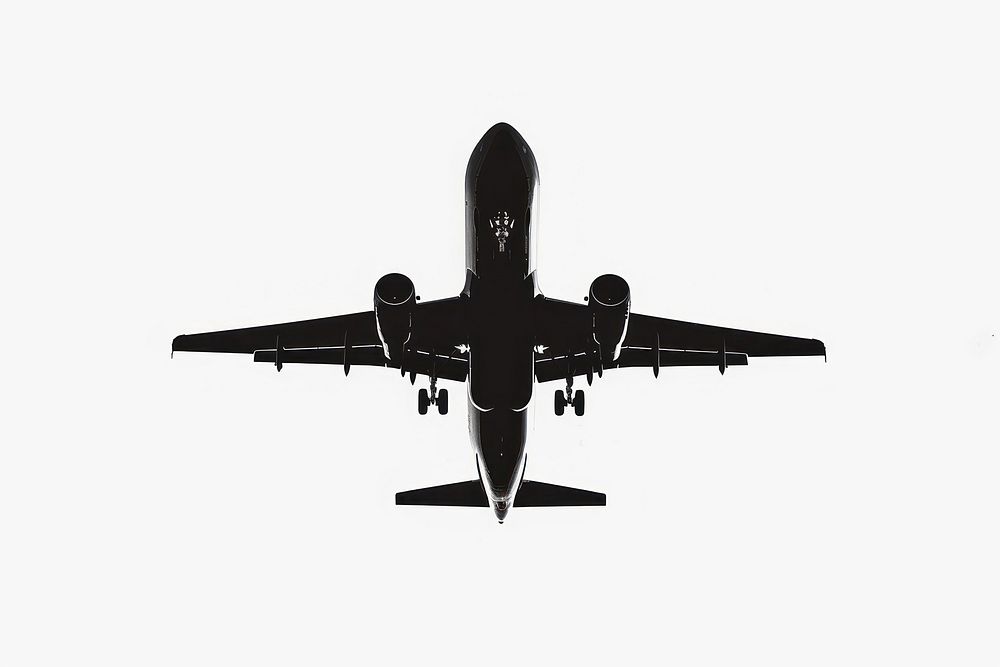 Airplane silhouette clip art transportation aircraft airliner.