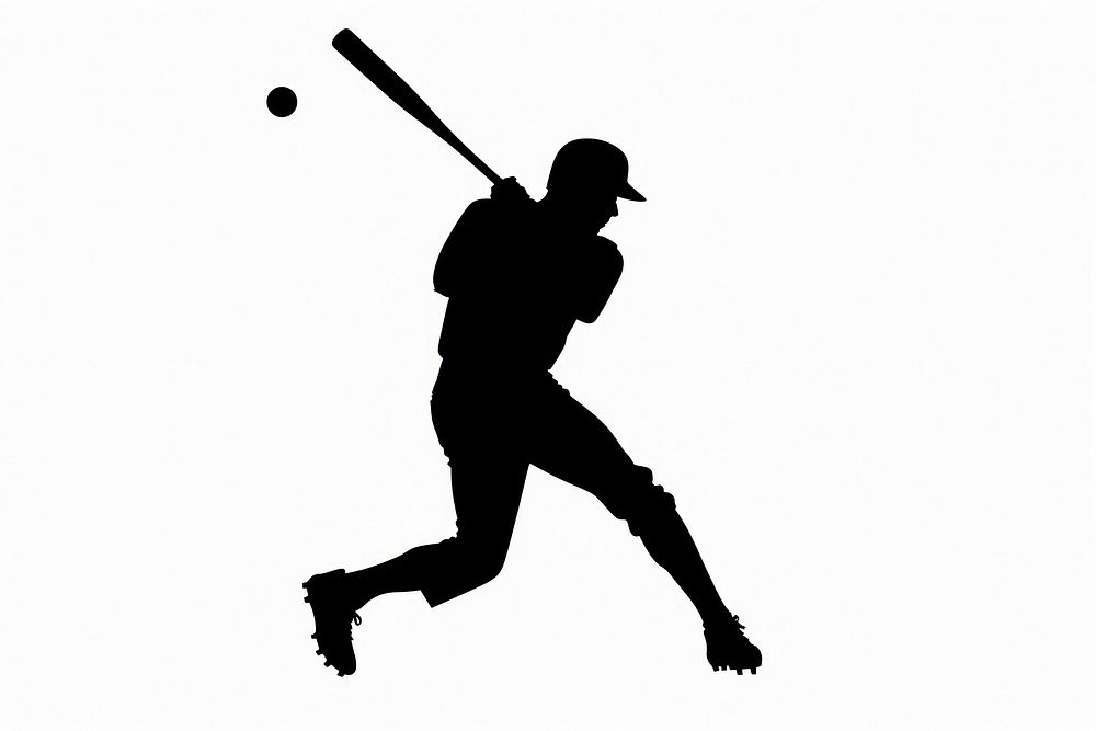 Baseball silhouette clip art ballplayer softball athlete.