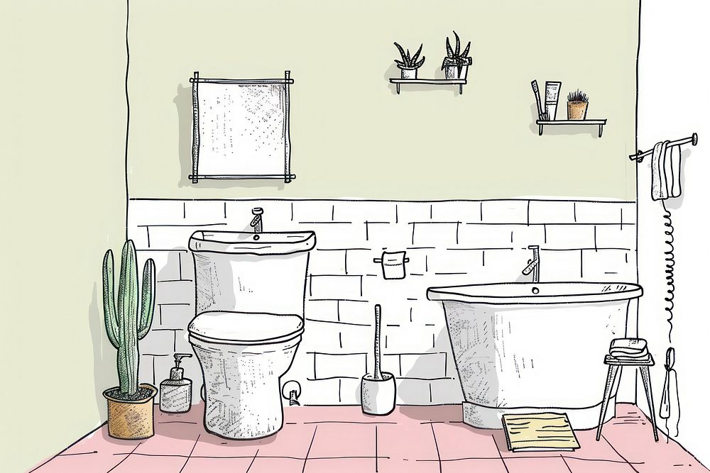 Bathroom illustrated festival bathing.