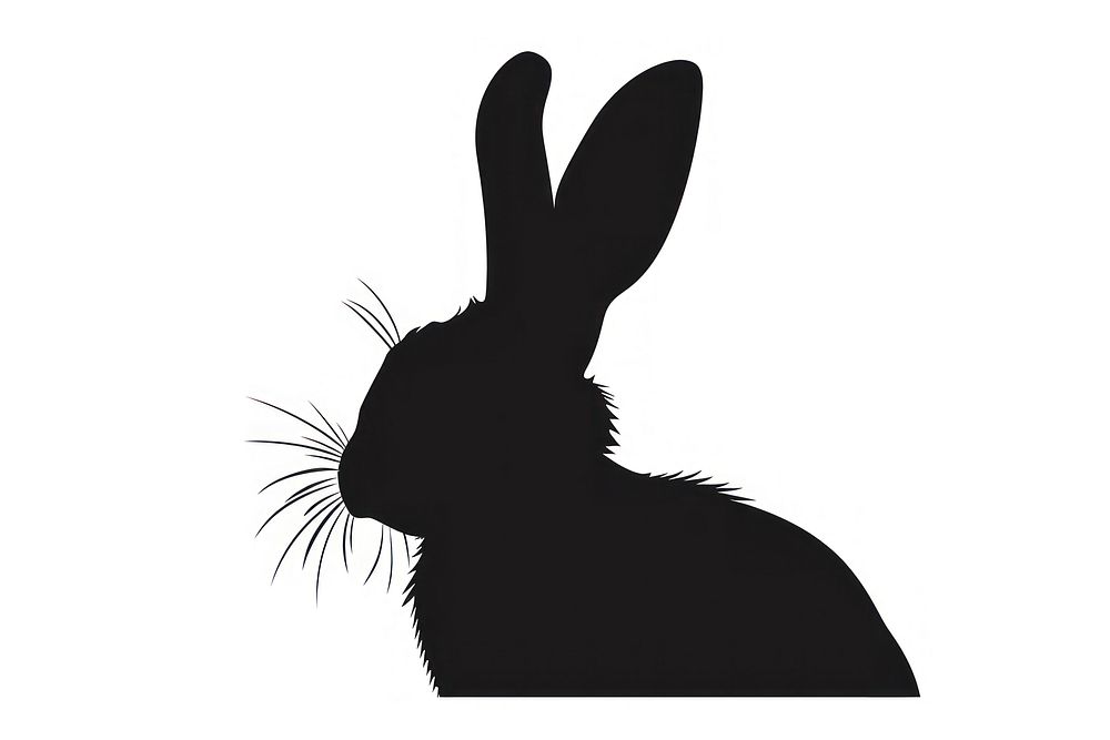 Bunny head silhouette clip art animal mammal rabbit.