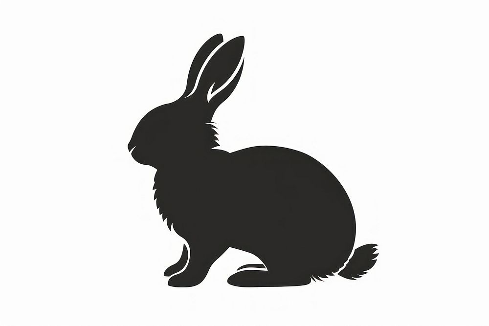 Bunny icon silhouette clip art animal mammal rabbit.