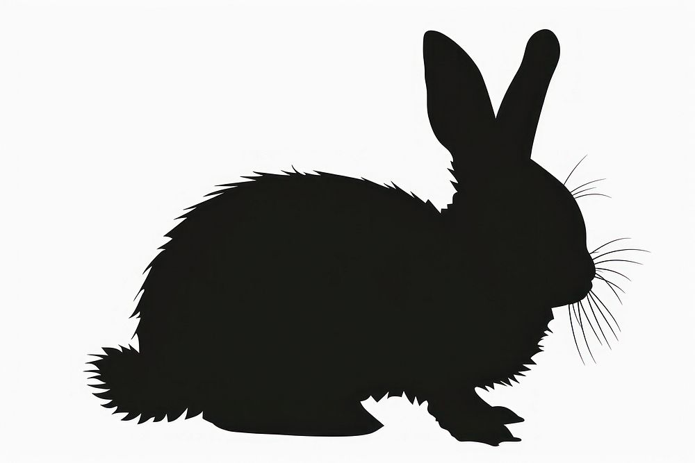 Bunny silhouette clip art animal mammal rabbit.