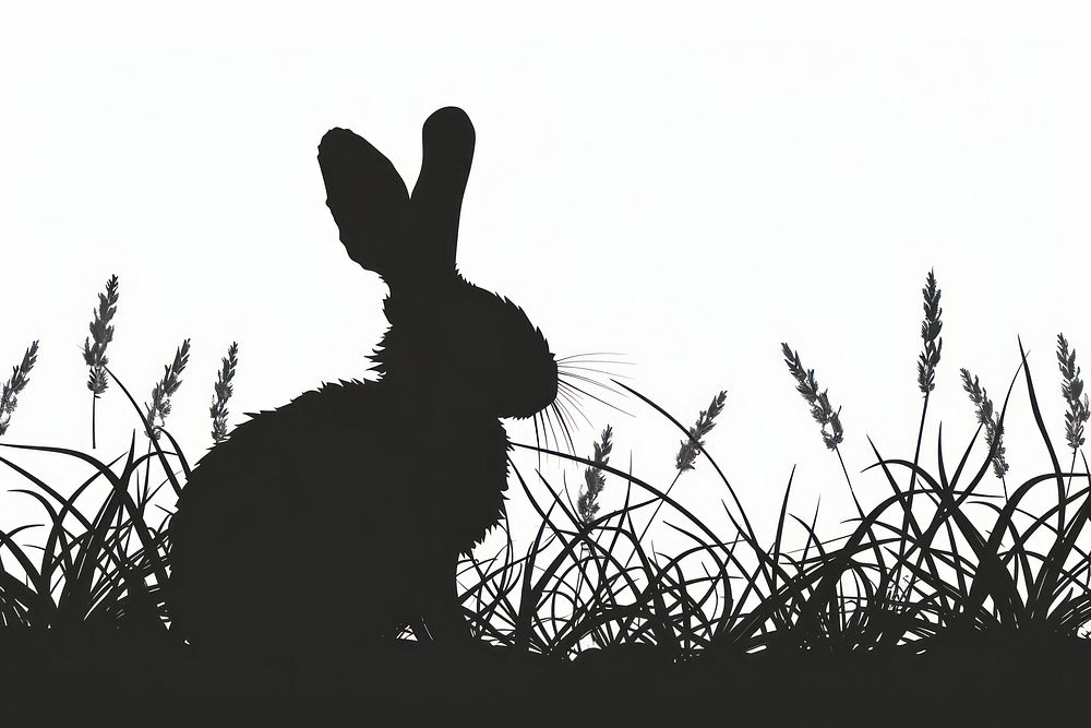 Bunny silhouette clip art backlighting person animal.
