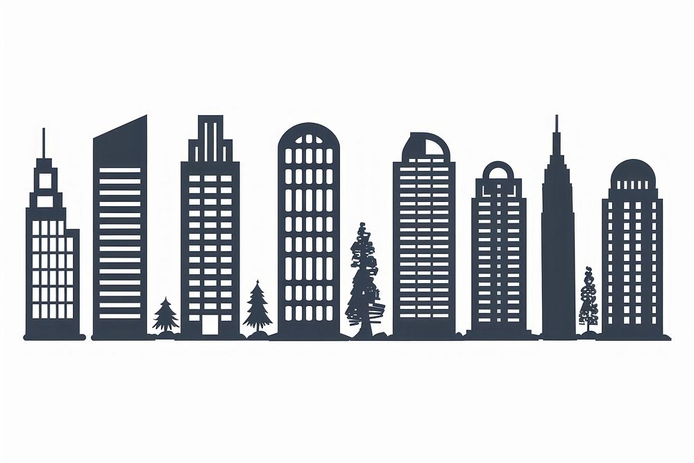 Building icon silhouette clip art architecture illustrated metropolis.