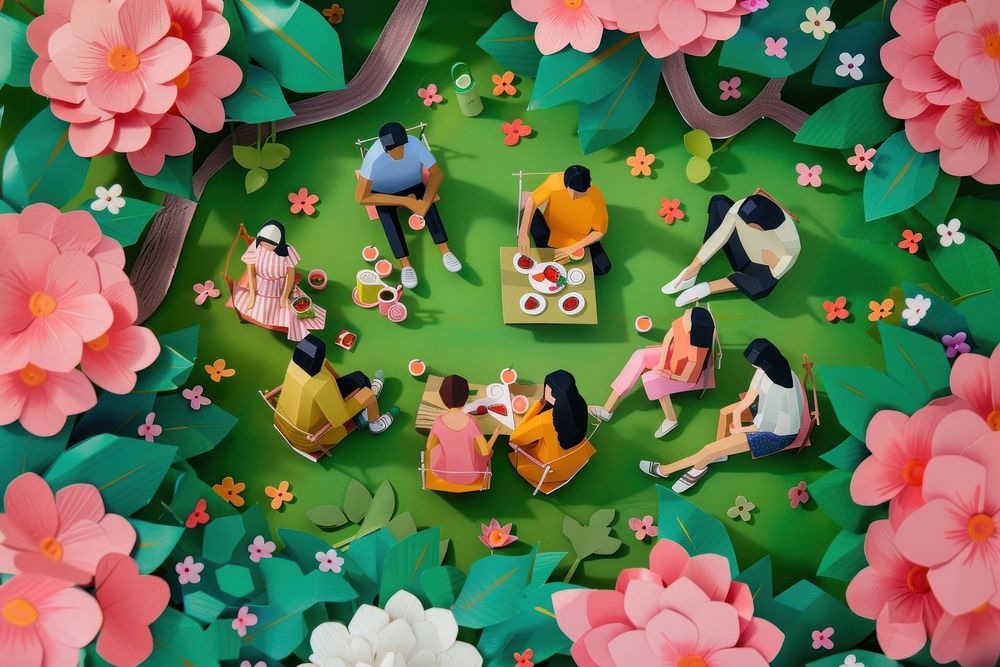 People picnic in garden accessories accessory graphics.