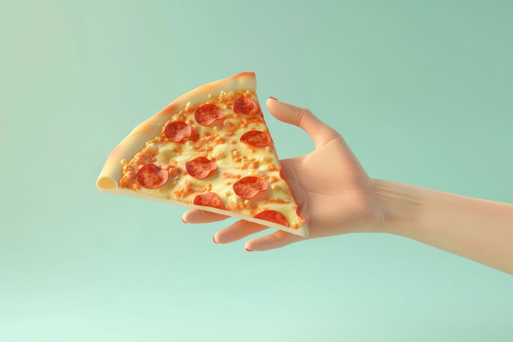 Hand holding pizza person human food.
