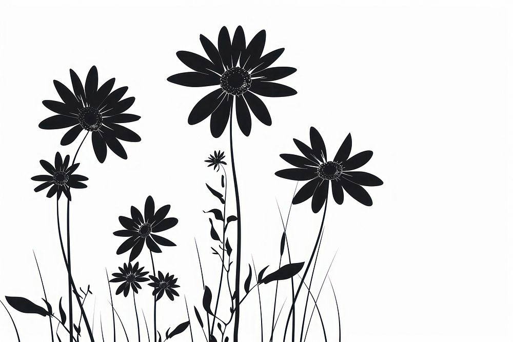 Daisy silhouette clip art asteraceae Free Photo Illustration rawpixel