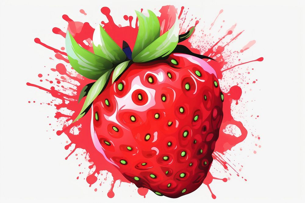 Graffiti strawberry fruit plant food.