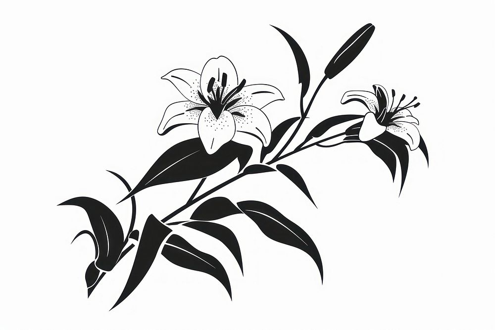 Lily icon silhouette clip art graphics pattern blossom.