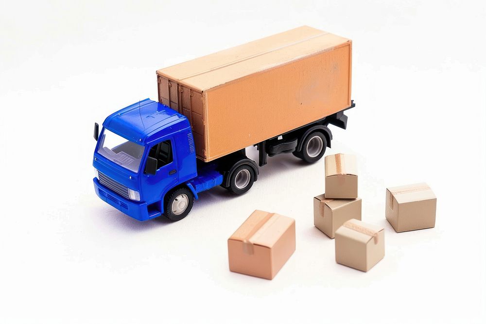 Scene of delivery transportation cardboard vehicle.